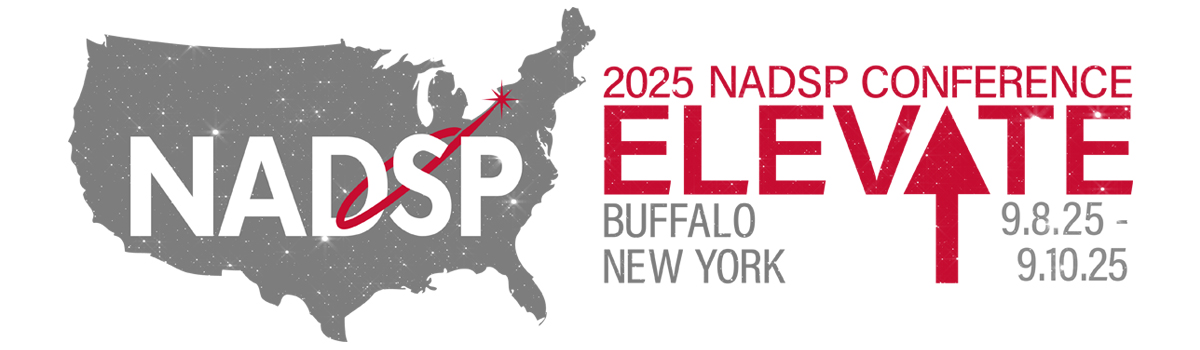 Logo for the 2025 NADSP Conference: Elevate