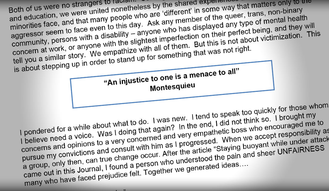 International Journal: To Show Up And Step Up – A Reflection