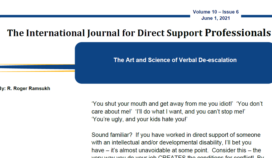 International Journal: The Art and Science of Verbal De-escalation